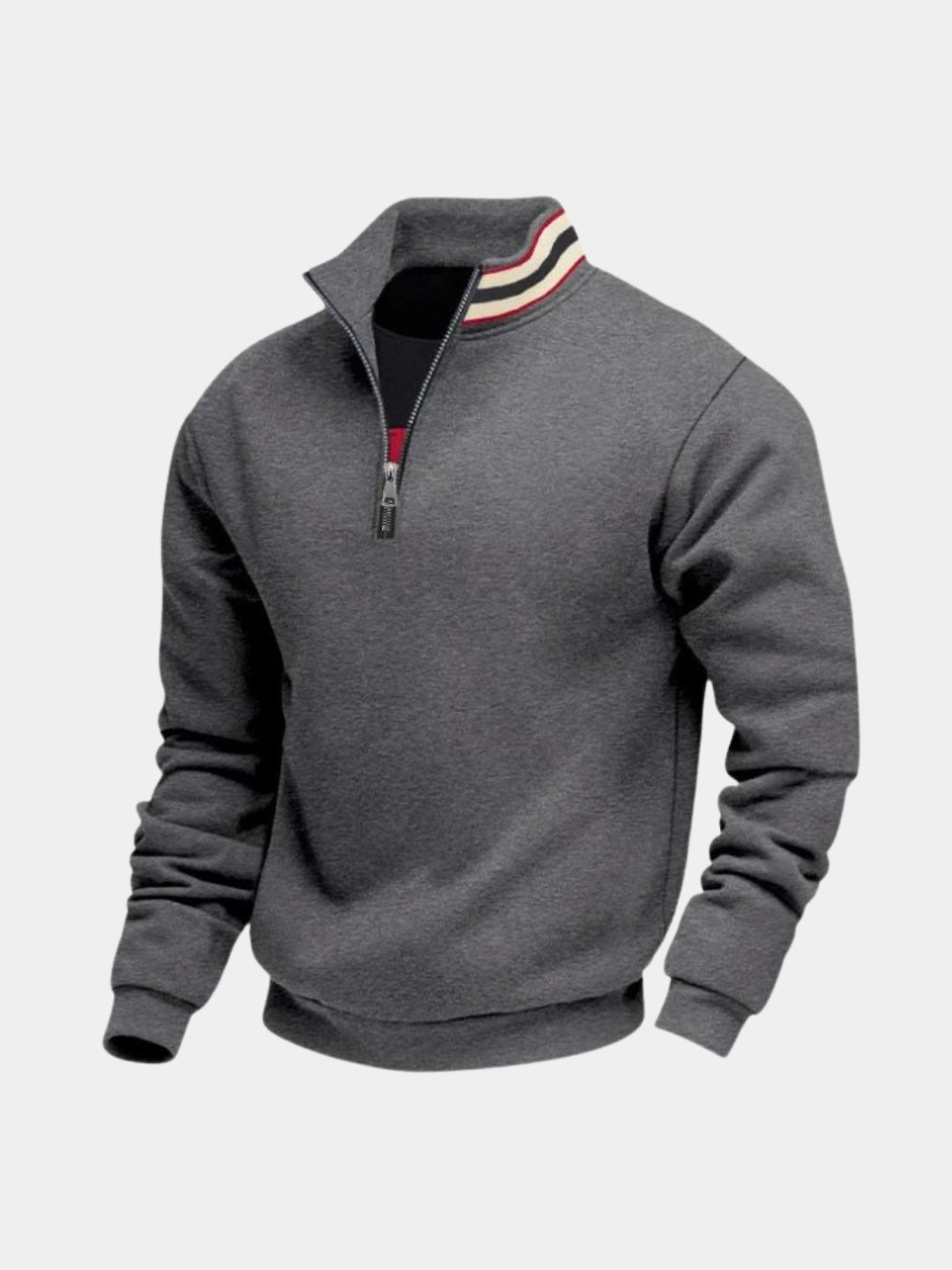 Regent Striped High Collar Pullover -