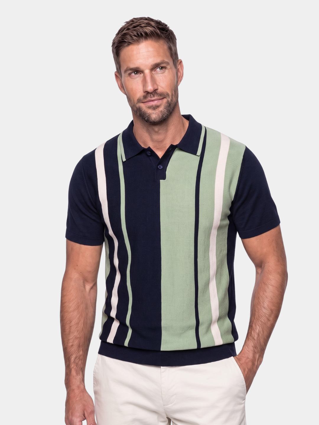 Retro Stripe Polo – Cross & Crown