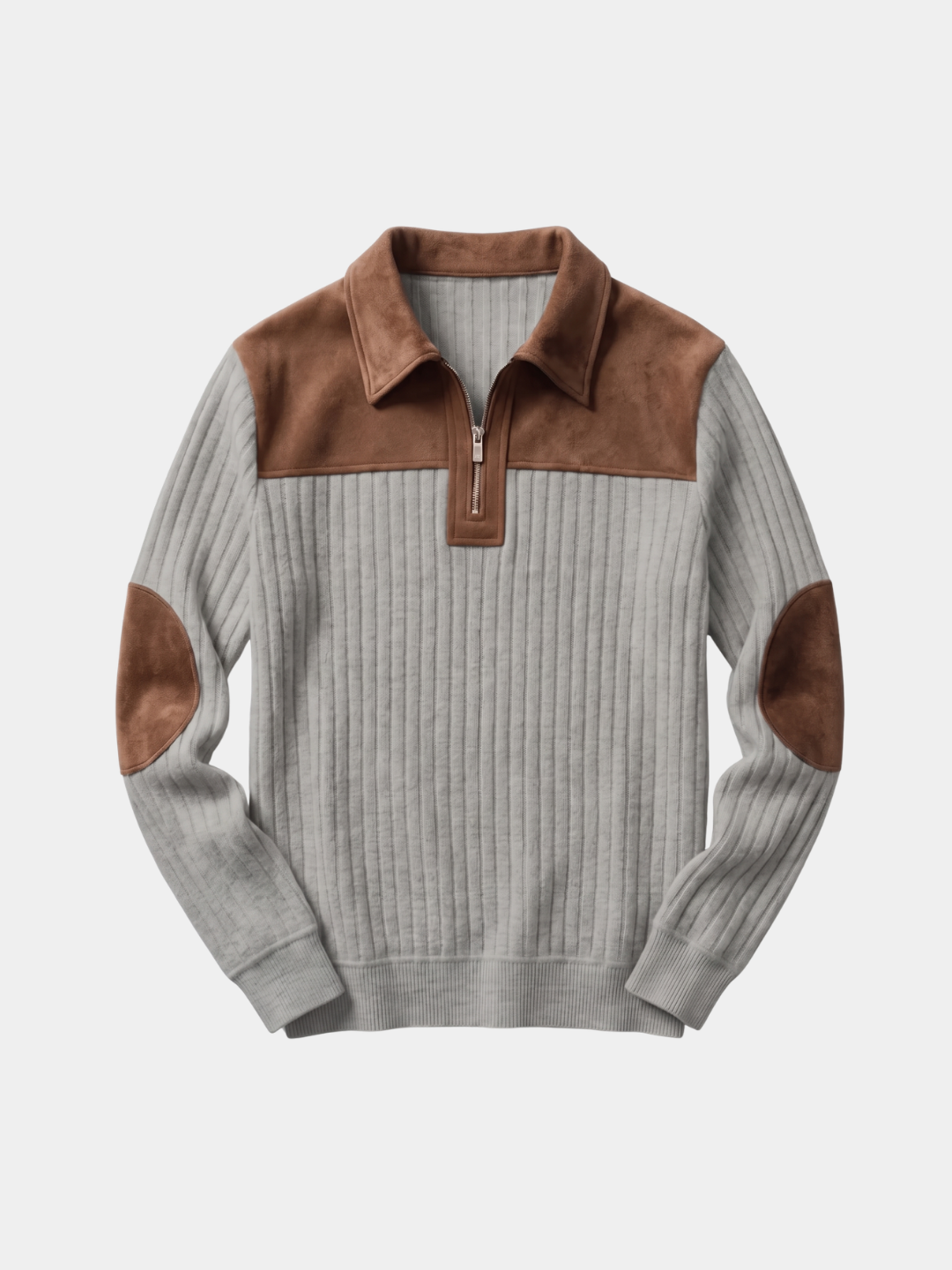 Camborne Elbow Patch Quarter Zip Pullover -Nikiam