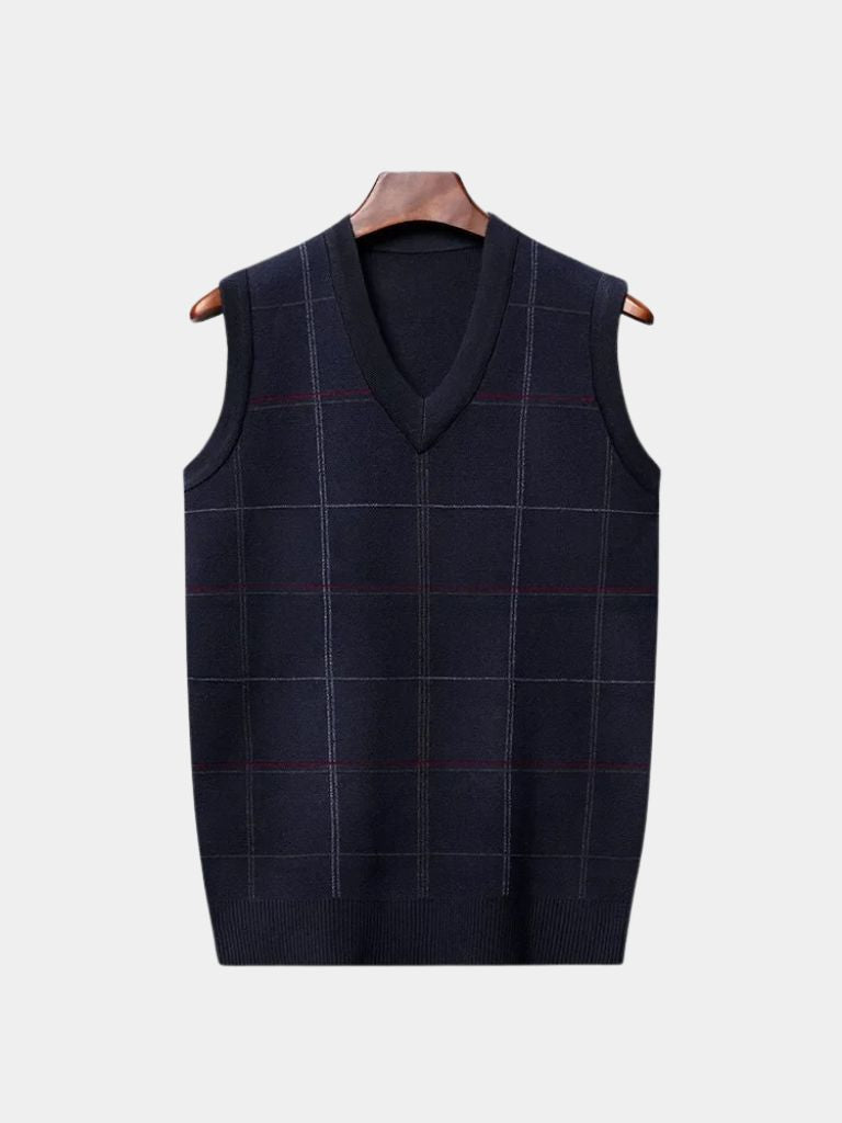 Academic Checkered Knit Vest -