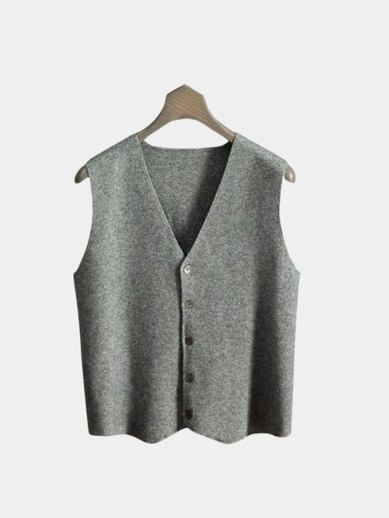 Cashmere Cardigan Vest  -