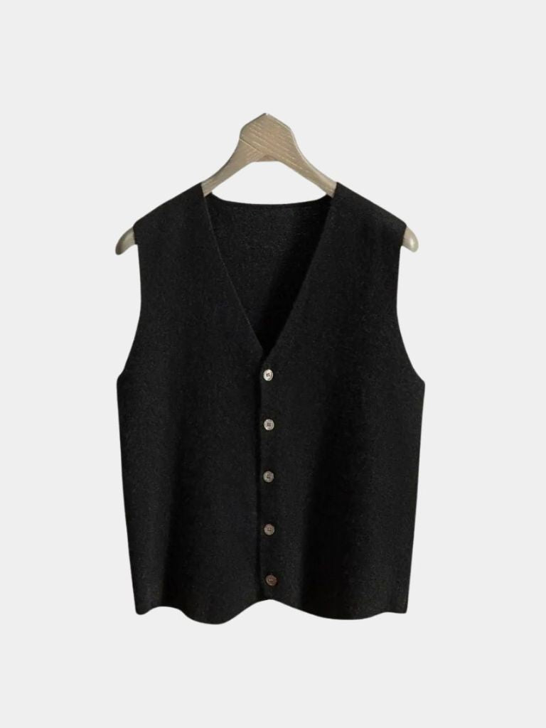 Cashmere Cardigan Vest  -
