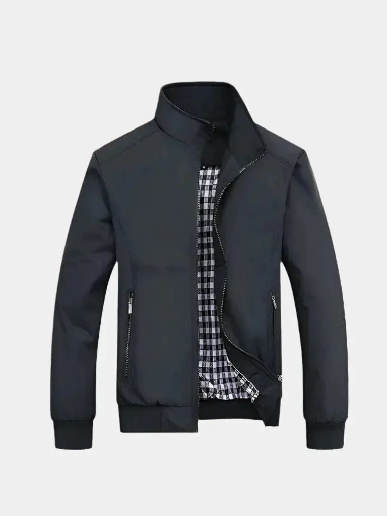Casual Solid Bomber Jacket - Cross & Crown