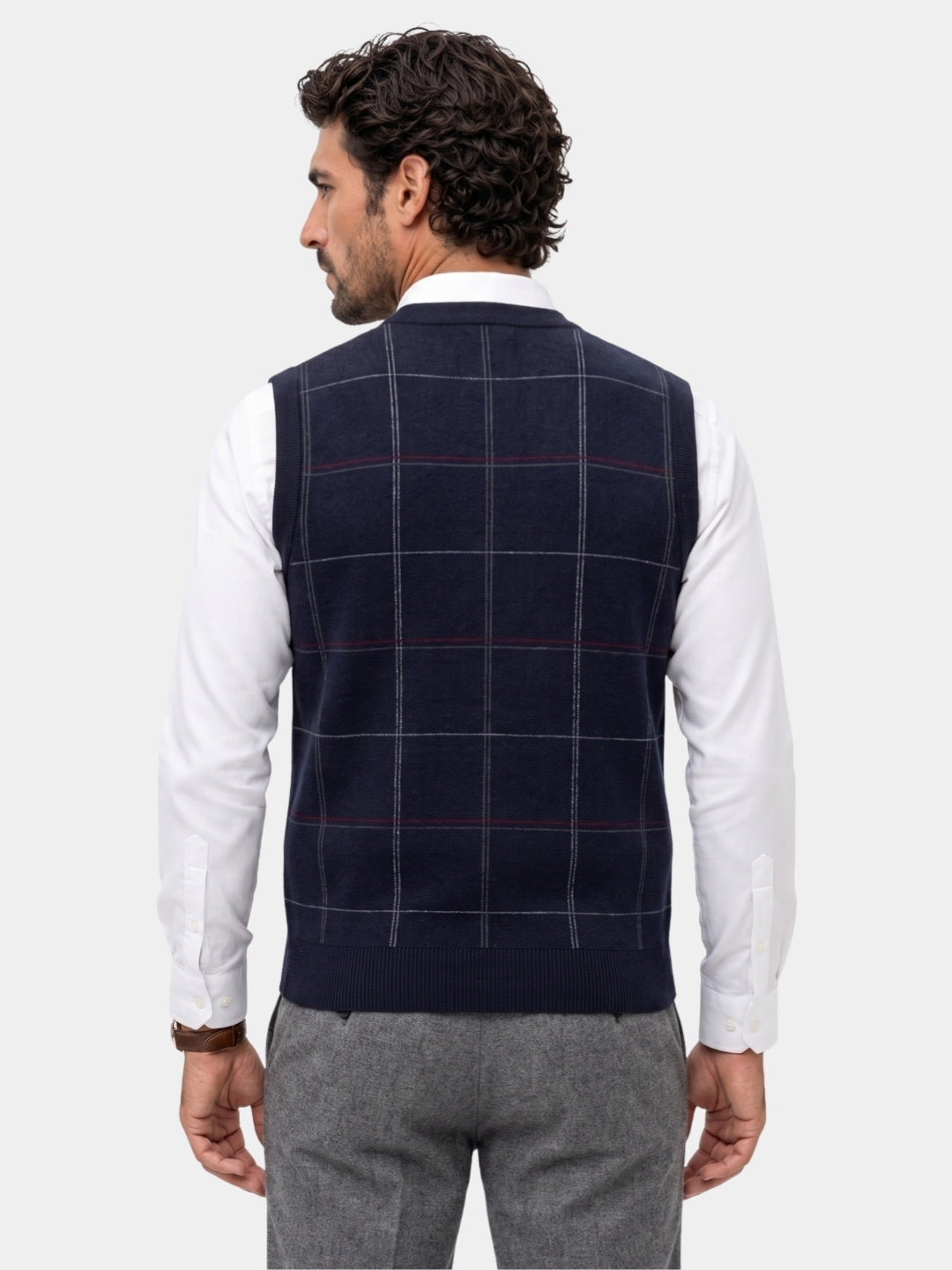 Academic Checkered Knit Vest -