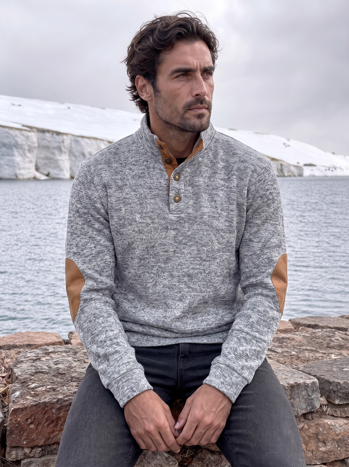 Lucien Heritage Elbow High Collar Pullover -