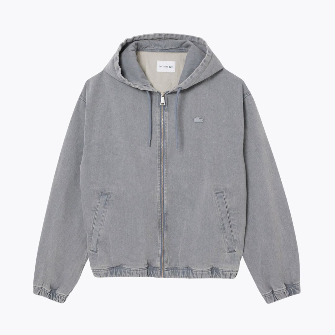 LC Washed Effect Denim Hooded Jacket Nikiam