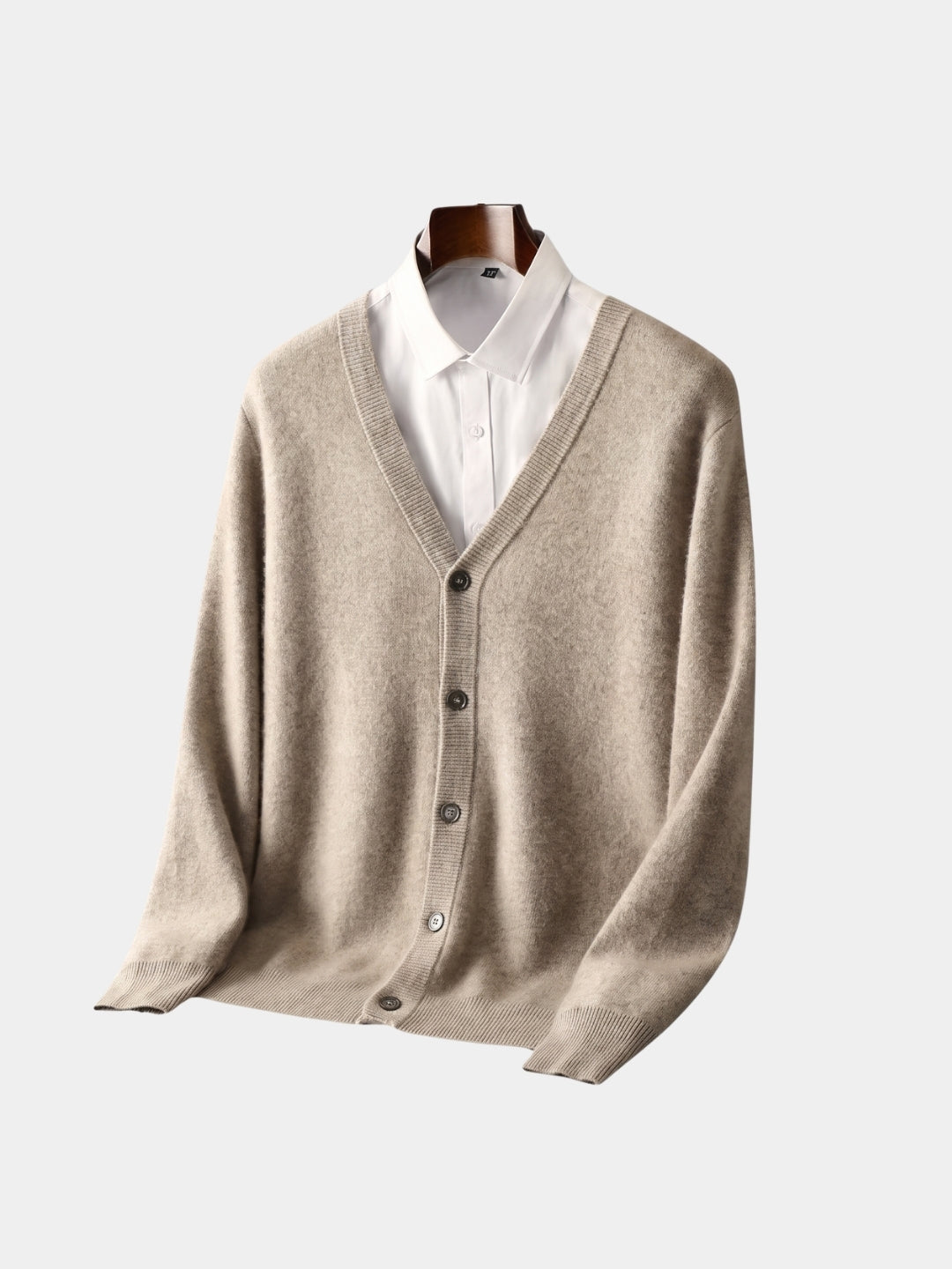 100% Merino Wool V Neck Knitwear Cardigan Sweater -