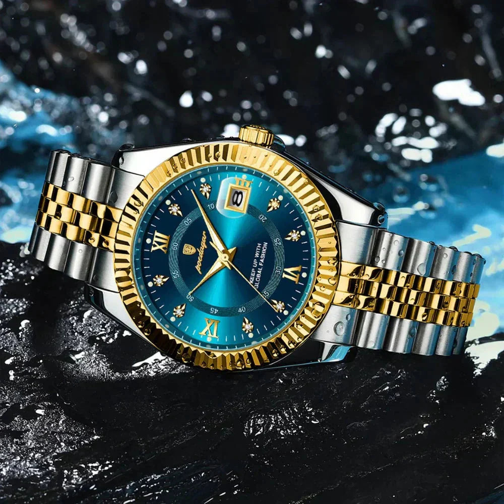 POEDAGAR GoldenStar - 40mm Watch | Water Resistant | Stainless Steel Nikiam
