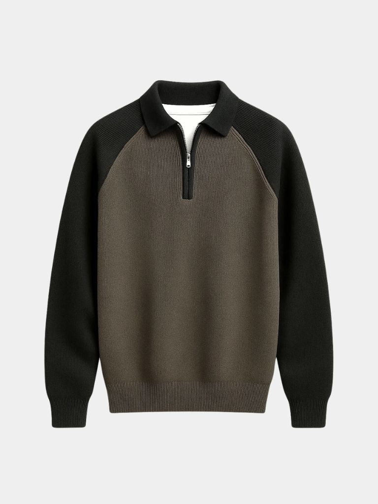 Raglan Quarter Zip Sweater -