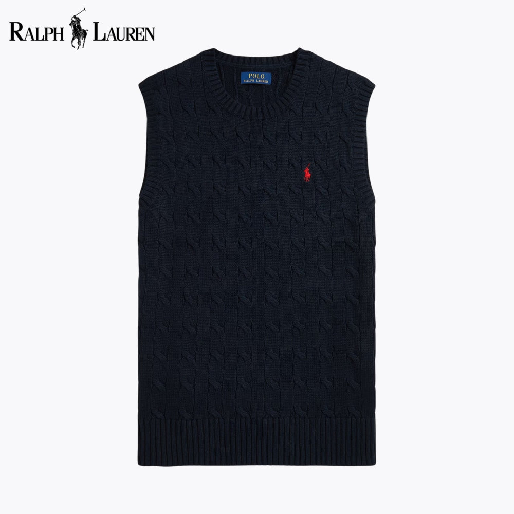 RL Cable-Knit Cotton Sweater Vest Nikiam