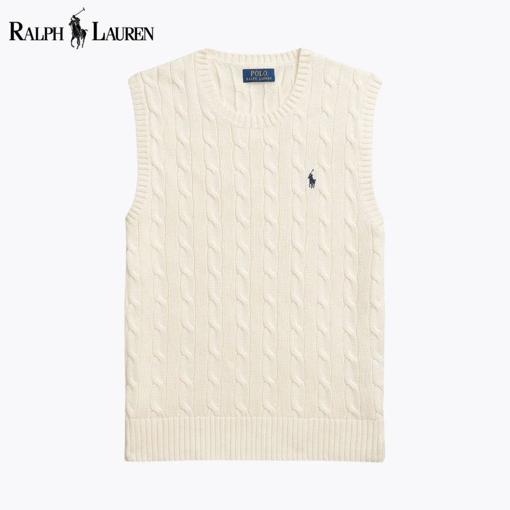 RL Cable-Knit Cotton Sweater Vest Nikiam