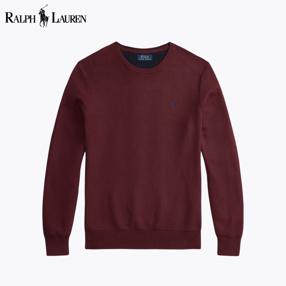 RL Mesh-Knit Cotton Crewneck Sweater Nikiam