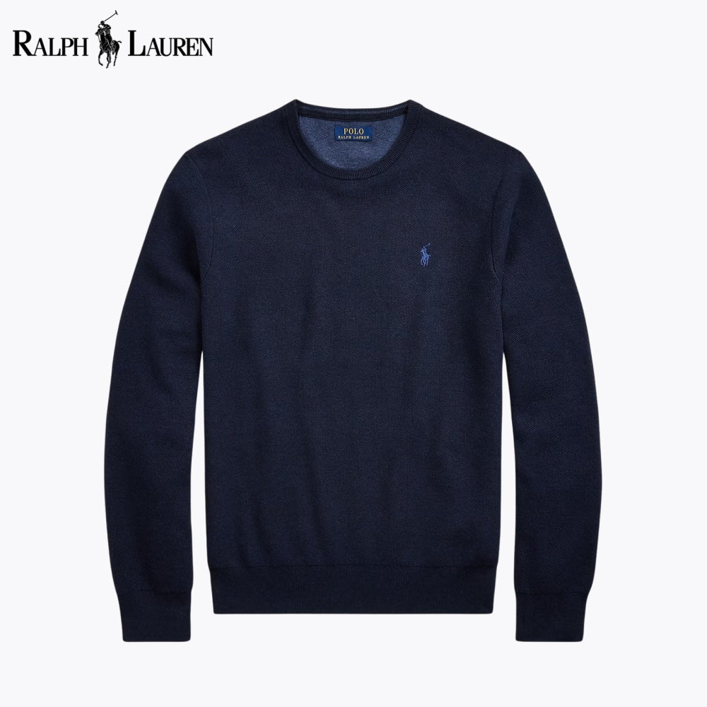 RL Mesh-Knit Cotton Crewneck Sweater Nikiam