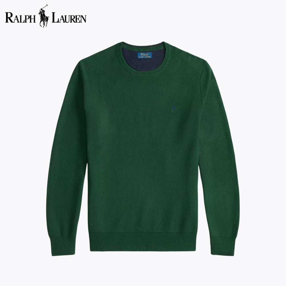 RL Mesh-Knit Cotton Crewneck Sweater Nikiam