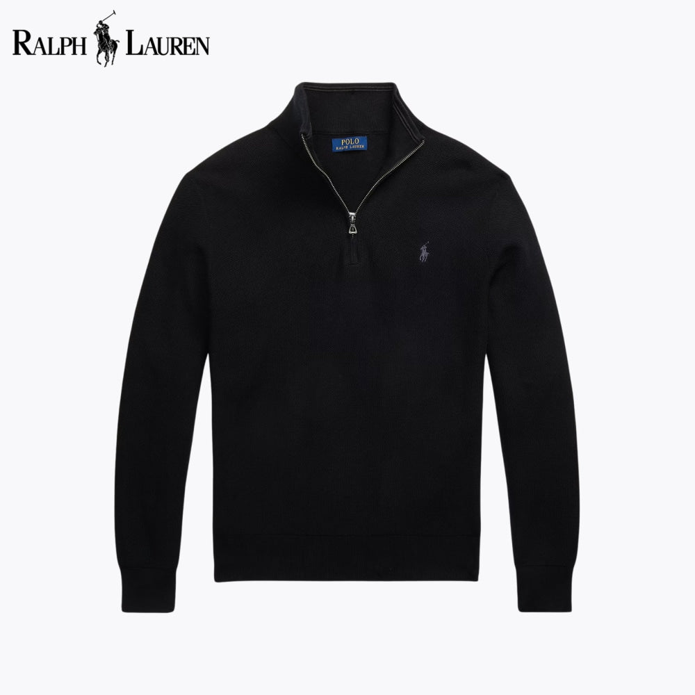RL Mesh-Knit Cotton Quarter-Zip Sweater Nikiam