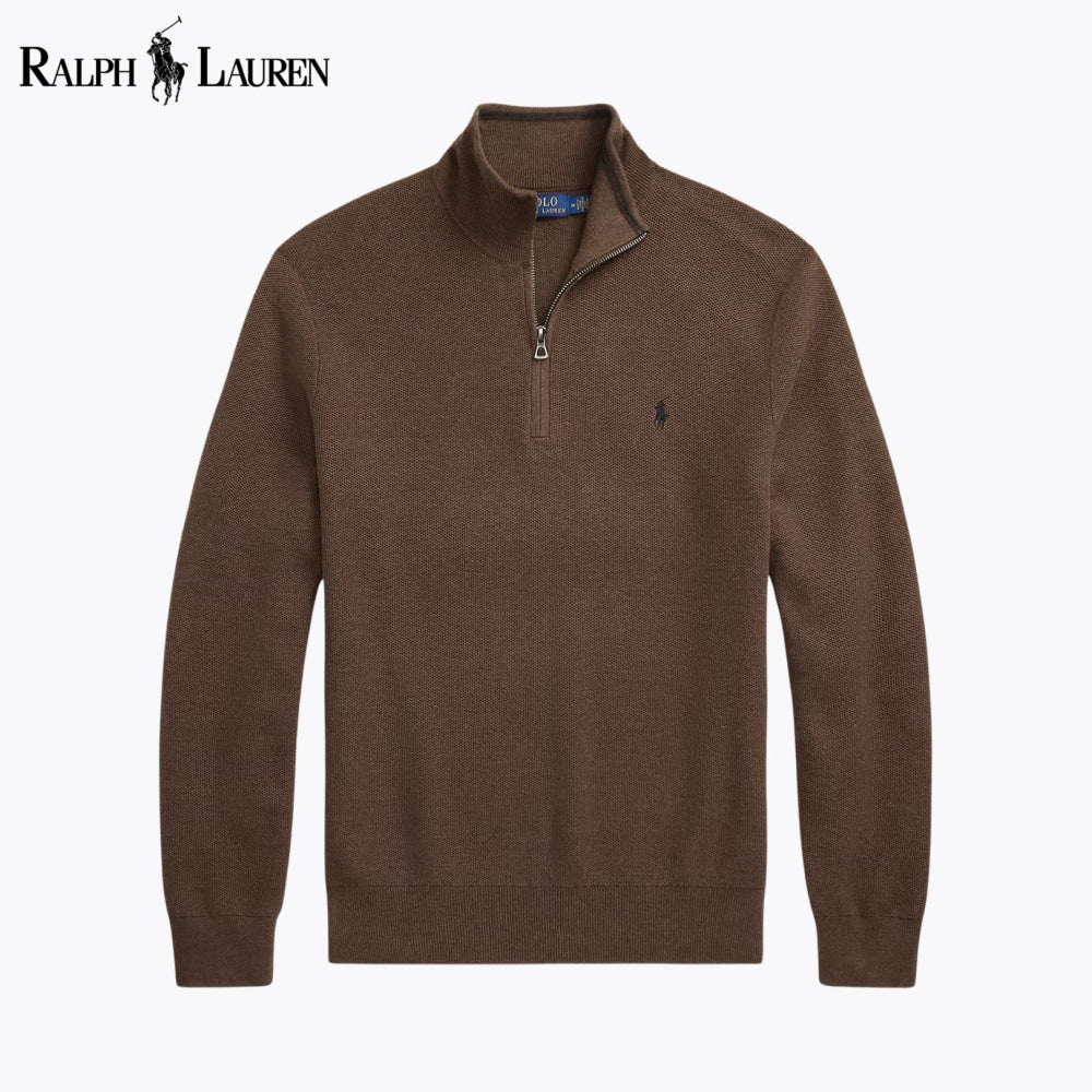 RL Mesh-Knit Cotton Quarter-Zip Sweater Nikiam