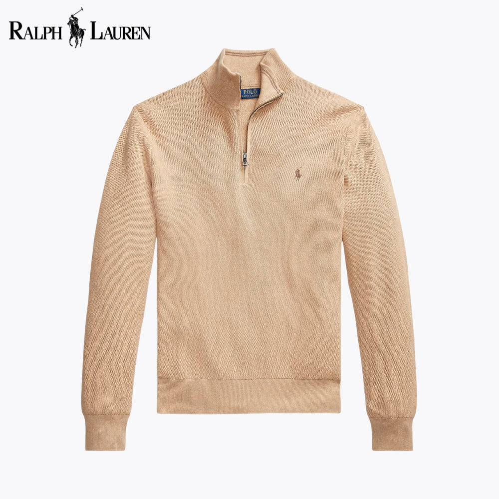 RL Mesh-Knit Cotton Quarter-Zip Sweater Nikiam
