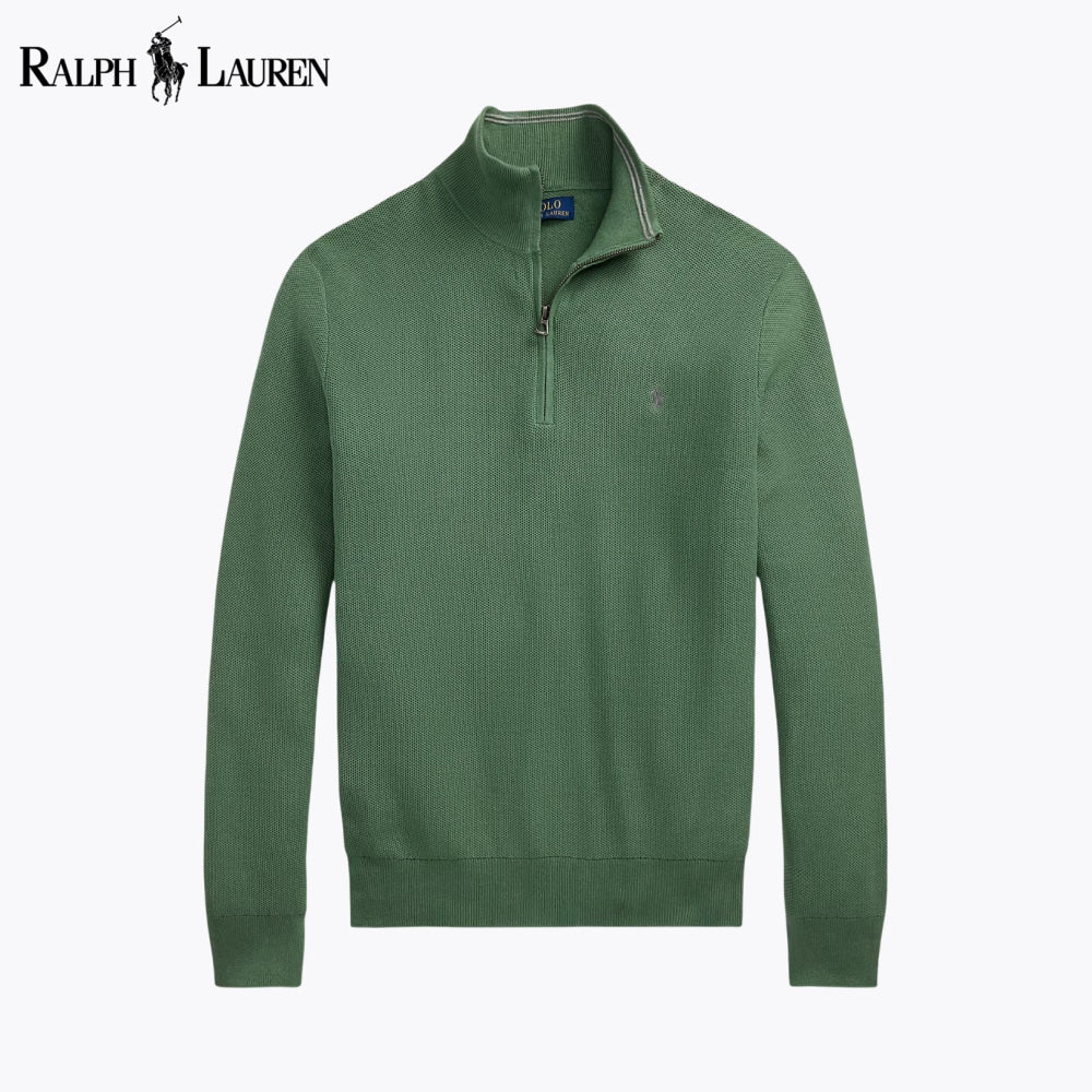 RL Mesh-Knit Cotton Quarter-Zip Sweater Nikiam