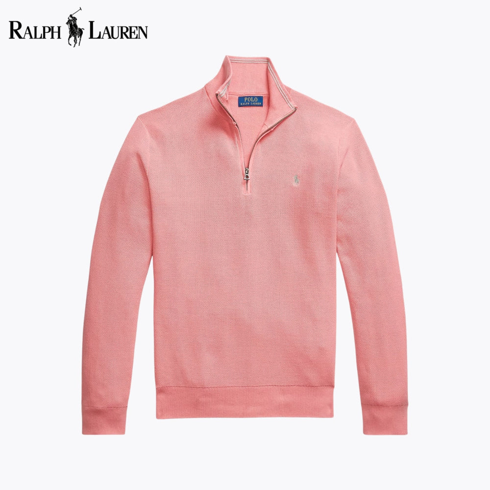 RL Mesh-Knit Cotton Quarter-Zip Sweater Nikiam