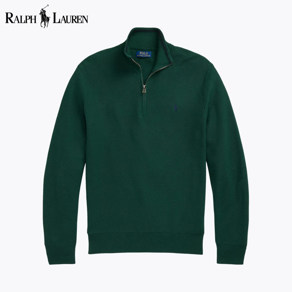 RL Mesh-Knit Cotton Quarter-Zip Sweater Nikiam