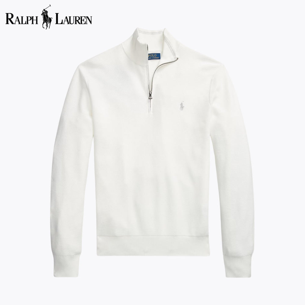 RL Mesh-Knit Cotton Quarter-Zip Sweater Nikiam