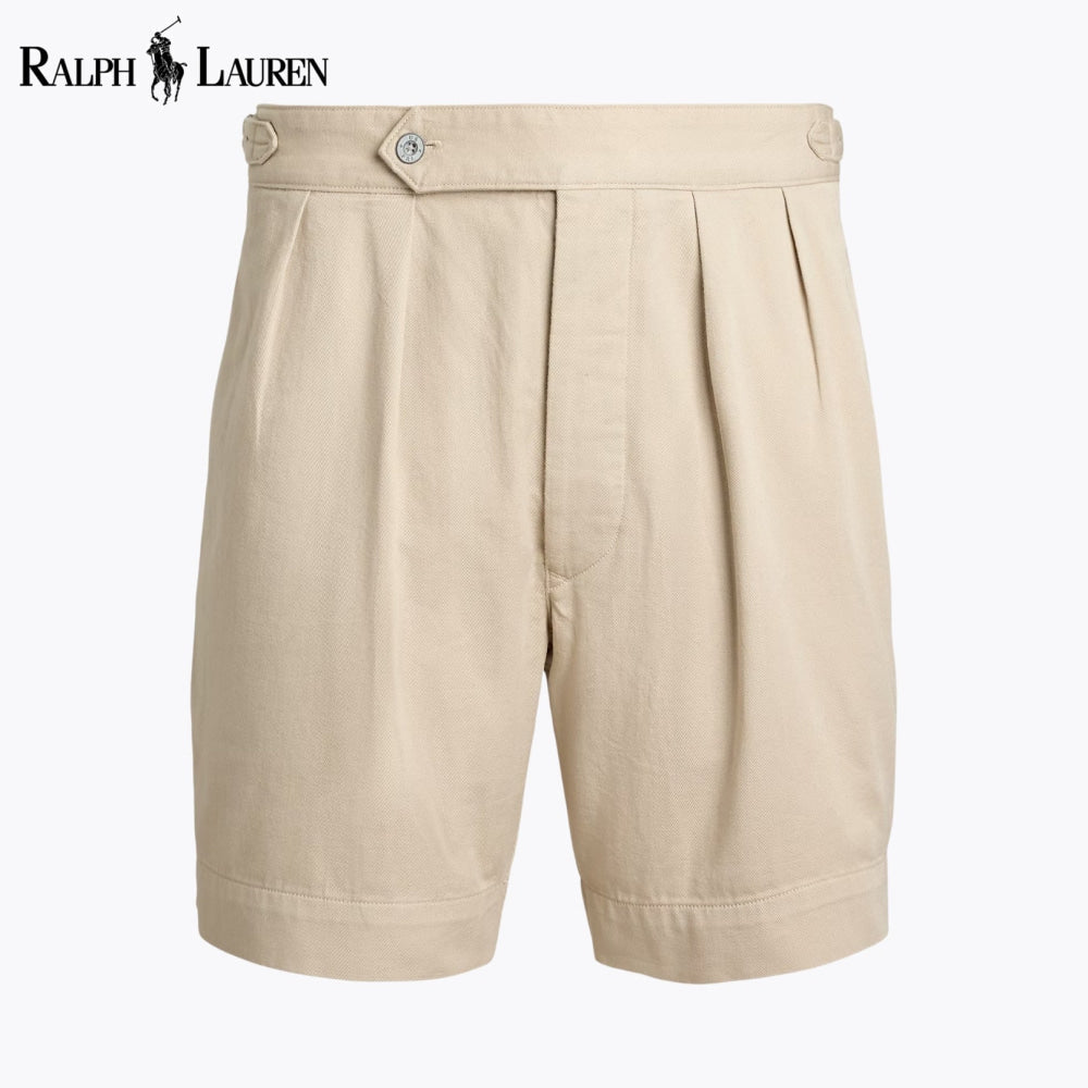 RL Relaxed Fit Pleated Twill Short Nikiam