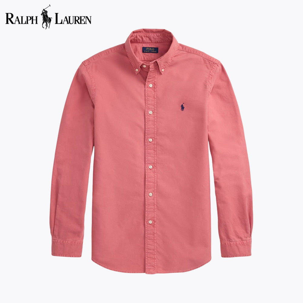 RL Slim Fit Garment-Dyed Oxford Shirt Nikiam