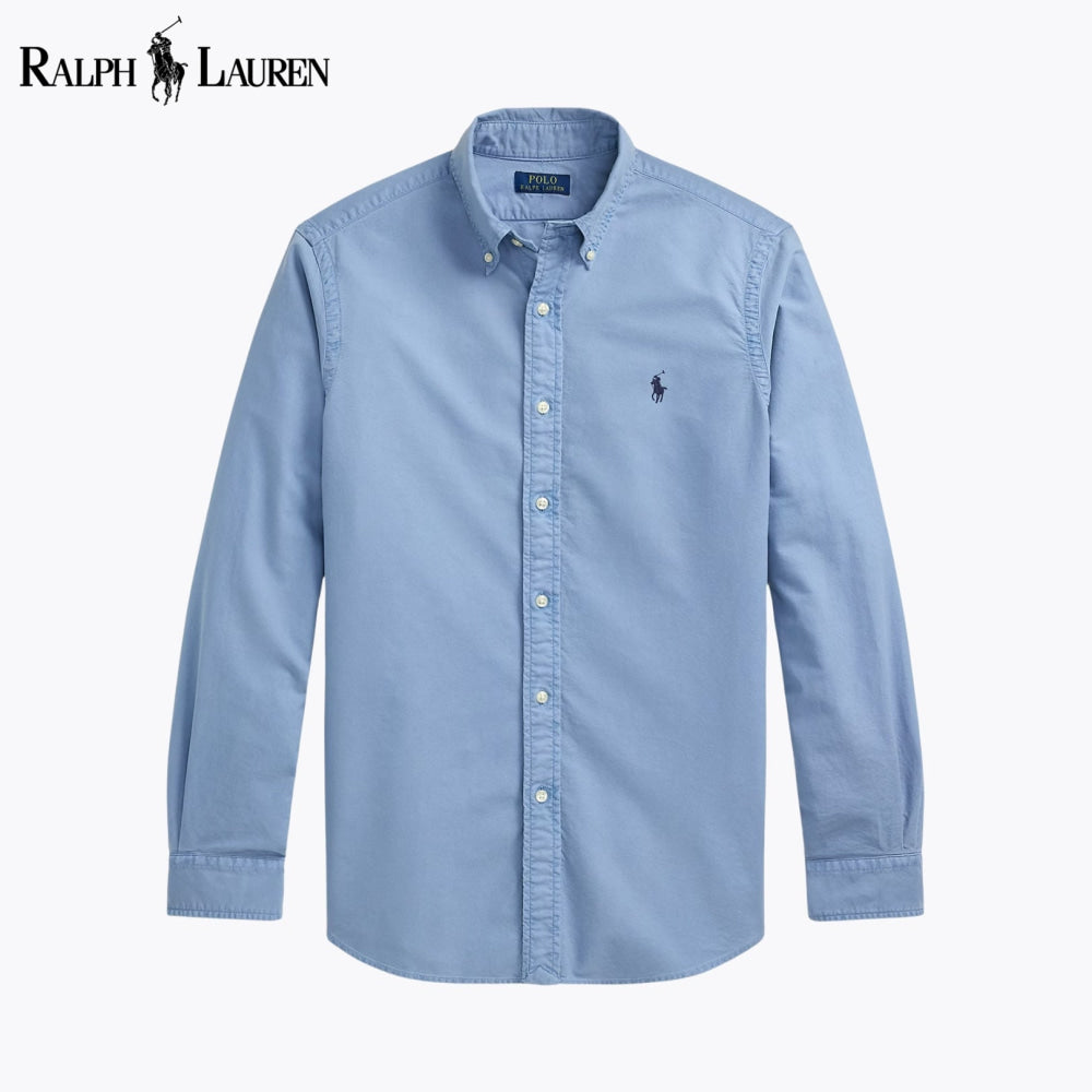 RL Slim Fit Garment-Dyed Oxford Shirt Nikiam