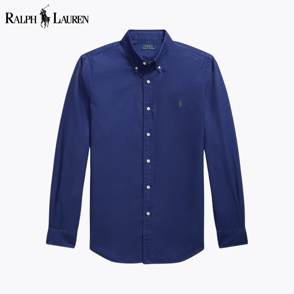 RL Slim Fit Garment-Dyed Oxford Shirt Nikiam