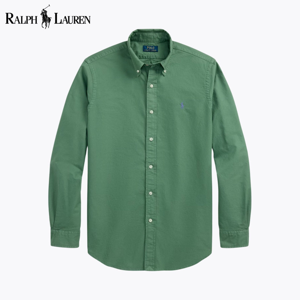 RL Slim Fit Garment-Dyed Oxford Shirt Nikiam
