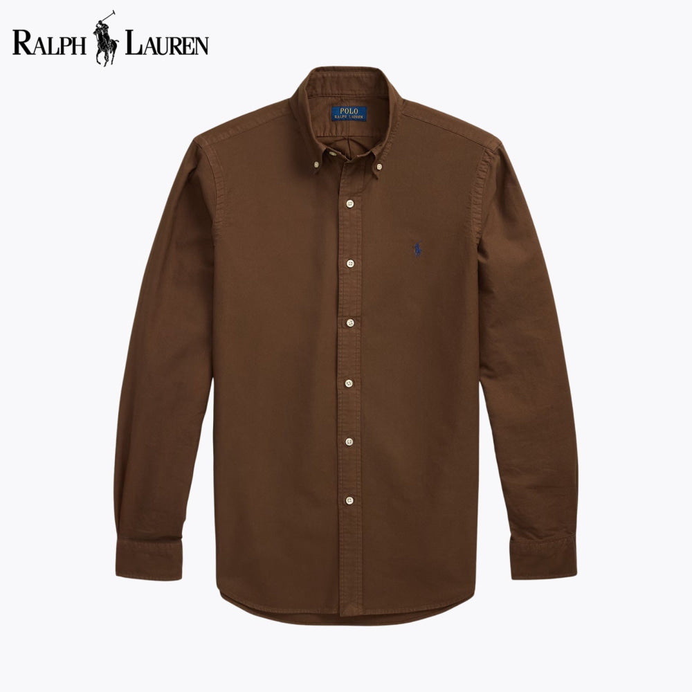 RL Slim Fit Garment-Dyed Oxford Shirt Nikiam