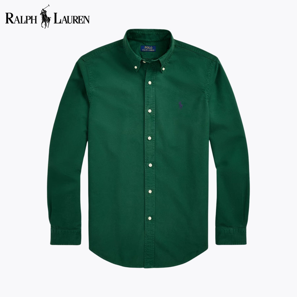 RL Slim Fit Garment-Dyed Oxford Shirt Nikiam