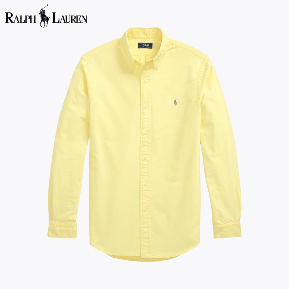 RL Slim Fit Garment-Dyed Oxford Shirt Nikiam