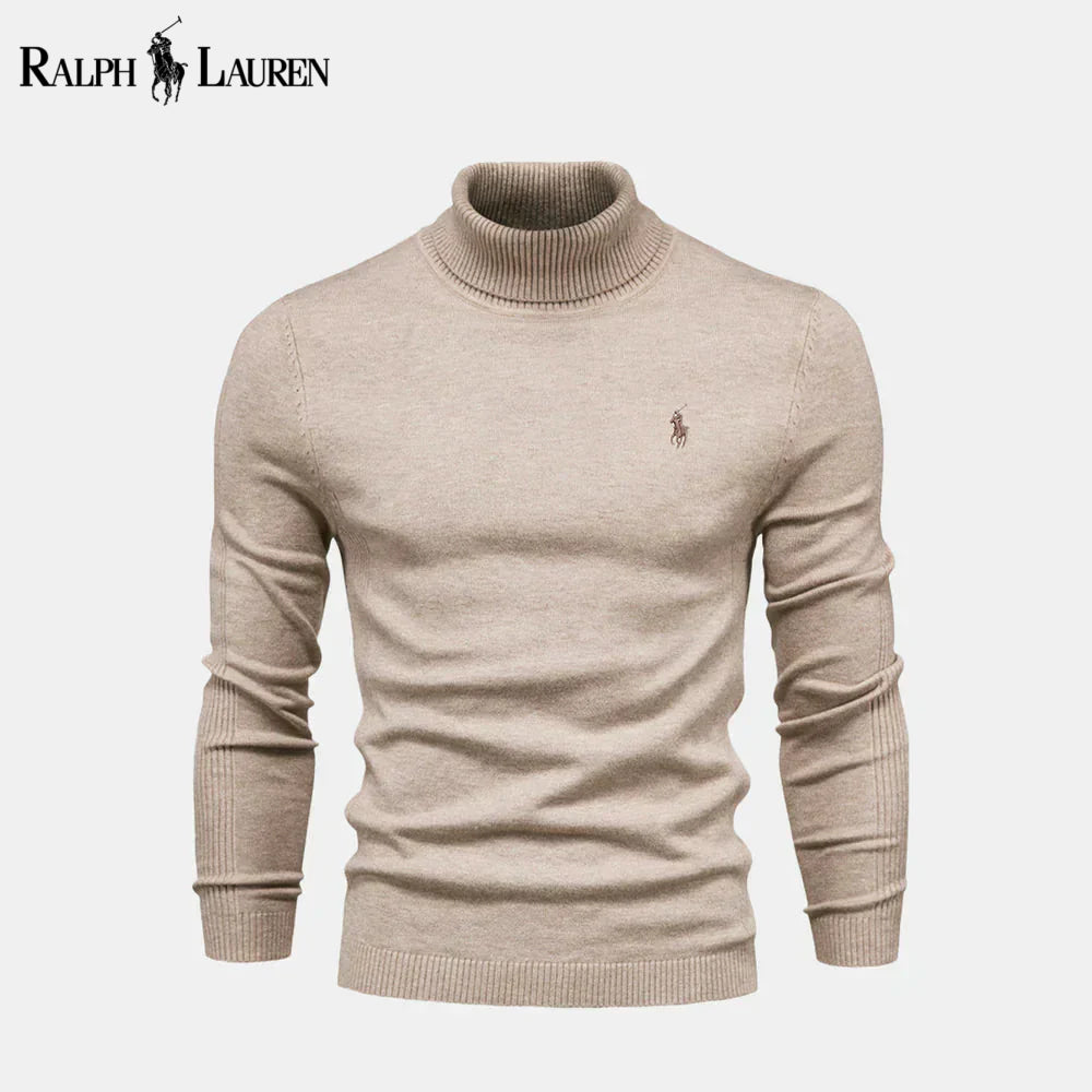 RL Turtleneck Cable-Knit Wool Knit Sweater Nikiam
