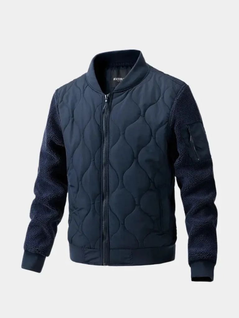 Sherpa Sleeves Padded Bomber Jacket -