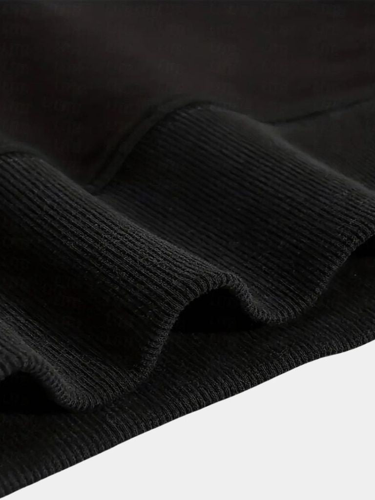 Zip Black Lapel Sports Sweatshirt -