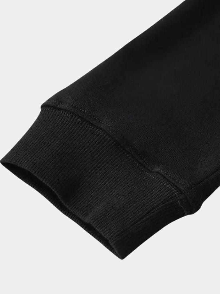 Zip Black Lapel Sports Sweatshirt -